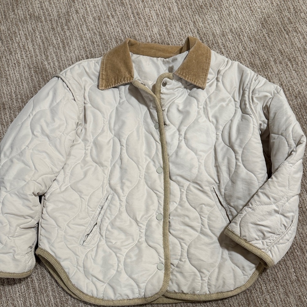 Quilted Jacket with Tan Collar